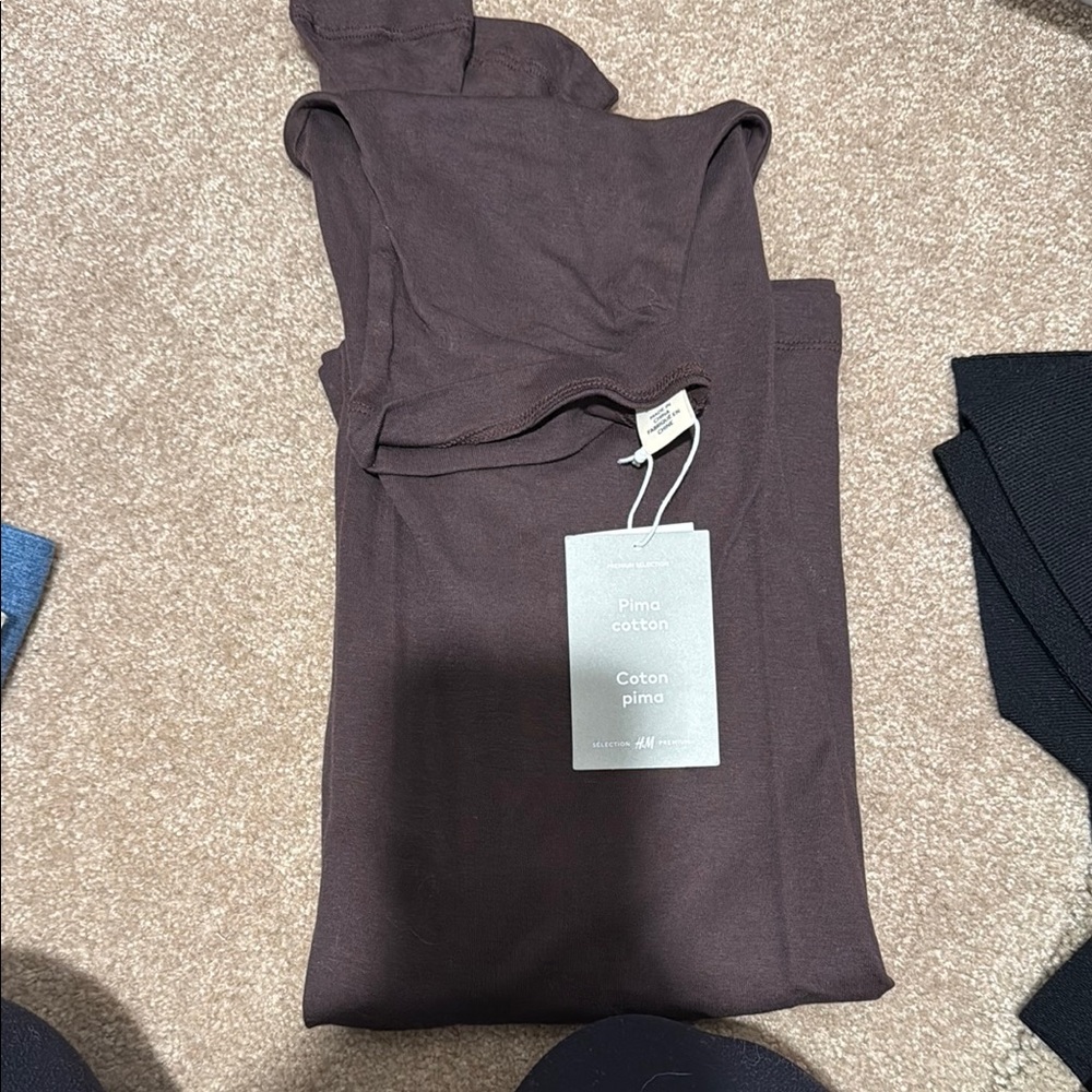 H&M Pima Cotton Brown Tank Top